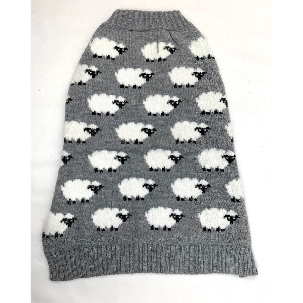 Dogo Gray Sheep Dog Sweater, size XL, 16" long NWT